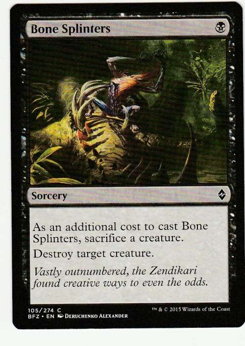 Magic the Gathering 2015 (NM) - Bone Splinters  - Common - Battle for Zendikar
