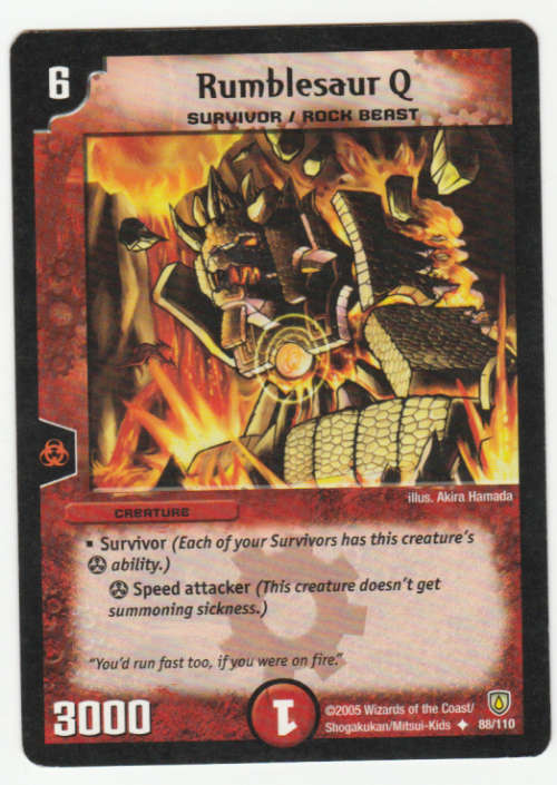 Duel Masters - Rumblesaur Q (Survivor/Rock Beast) - Creature