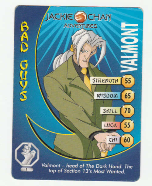 Jackie Chan Adventures - The Dark Hand Card 1 Valmont - Regular Card