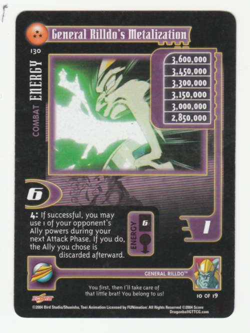 Dragon Ball GT - General Rilldo - General Rilldo's Metalization/Combat Energy (10/19)