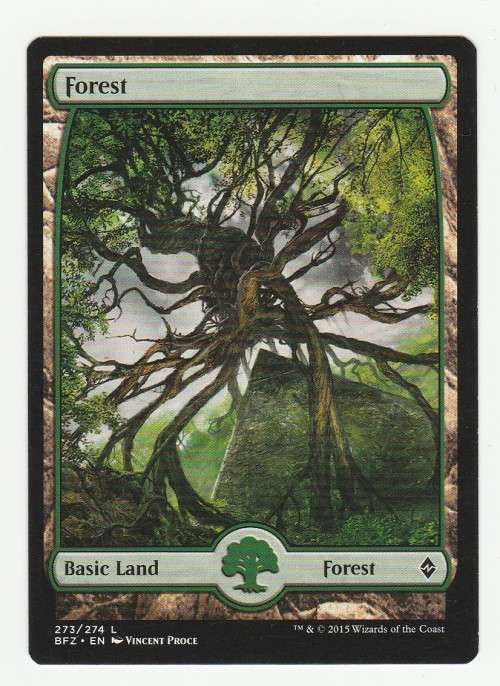 Magic the Gathering 2015 (NM) -Forest 273/274- Full Art - Battle for Zendikar