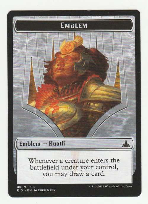 Magic the Gathering 2018 (NM) - Emblem - Huatli - Token Creature  005/006 - Rivals of Ixalan