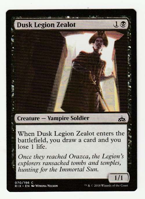 Magic the Gathering 2018 - Dusk Legion Zealot - Common - Rivals of Ixalan