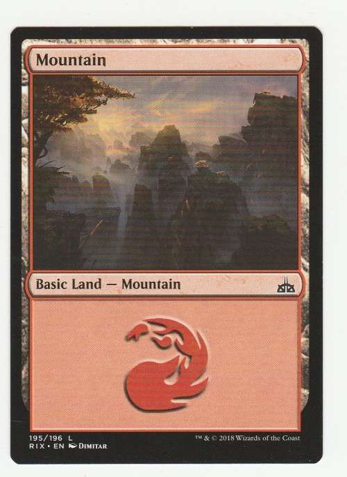 Magic the Gathering 2018 - Mountain 195/196  - Common - Basic land - Rivals of Ixalan