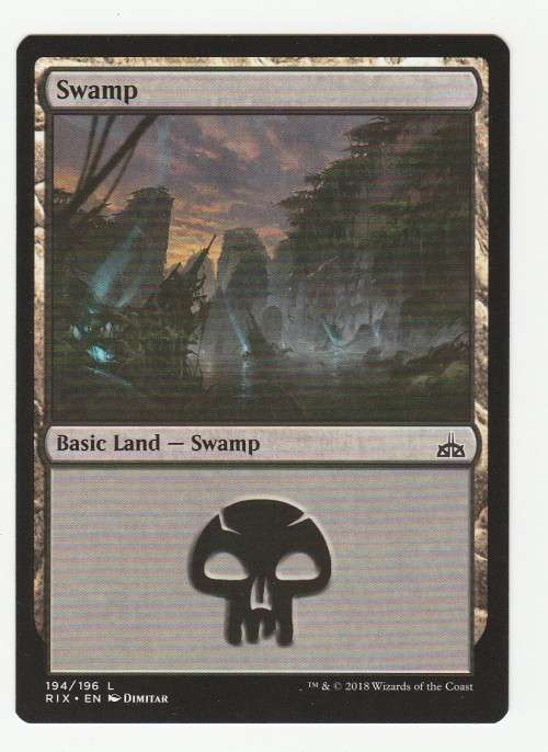 Magic the Gathering 2018 - Swamp 194/196  - Common - Basic land - Rivals of Ixalan
