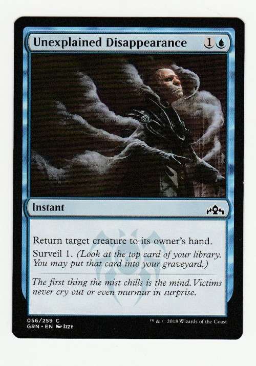 Magic the Gathering 2018 (NM) - Unexplained Disappearance - Common - Guilds of Ravnica