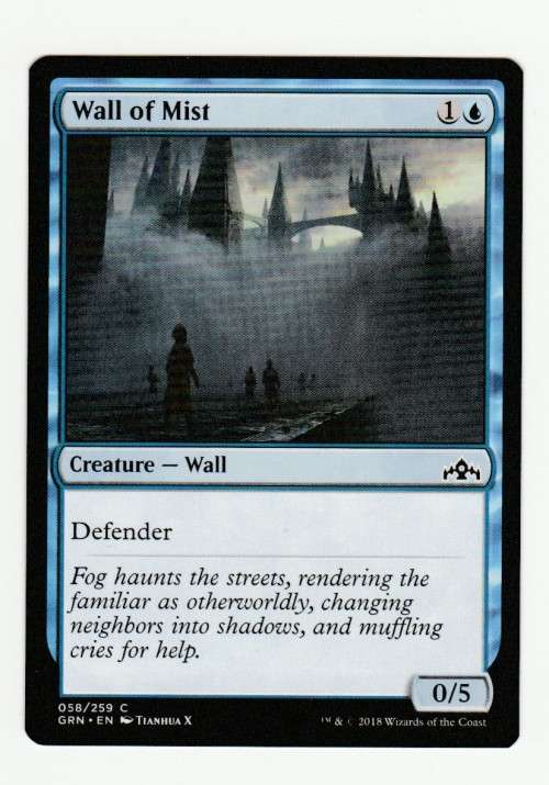 Magic the Gathering 2018 (NM) - Wall of Mist - Common - Guilds of Ravnica
