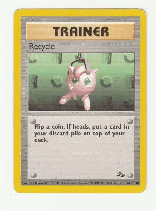 Pokemon FOSSIL Wizards Of The Coast 1999 - Trainer Recycle 61/62 - Common