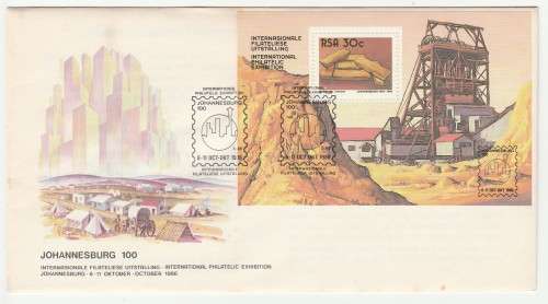 1986 RSA Johannesburg 100 International Philatelic Exhibition Commemorative Cover