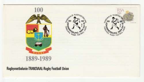 1989 RSA Transvaal Rugby Football Union Commemorative Cover