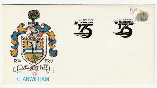 1989 RSA The 175th Anniversary of Clanwilliam Commemorative Cover