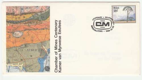 1989 RSA Centenary of the Chamber of Mines of South Africa Commemorative Cover
