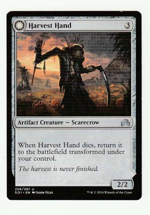 Magic the Gathering 2016 (NM) - Harvest Hand / Scrounged Scythe - Uncommon - Shadows over Innnistrad