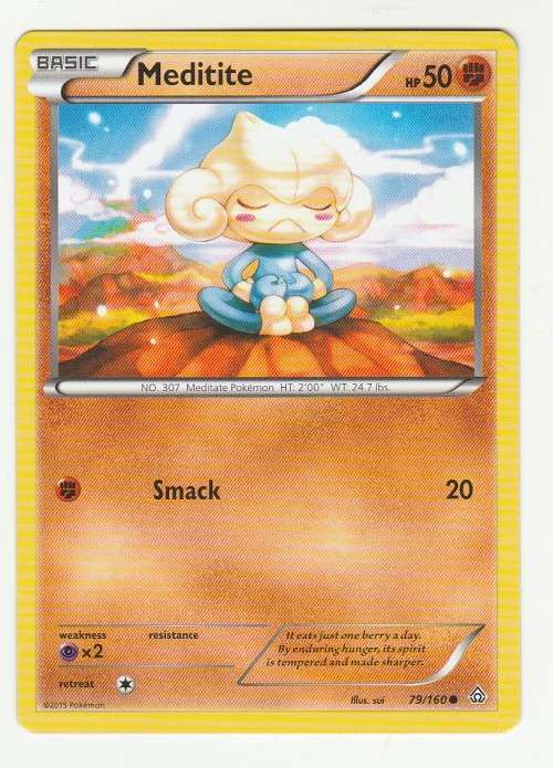 2014 Pokemon - Gen VI Primal Clash Meditite 79/160 - Common