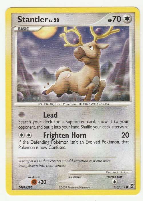 Pokemon 2007 - Gen IV Diamonds and Pearl Series Secret Wonders Stantler - 113/132 - Common