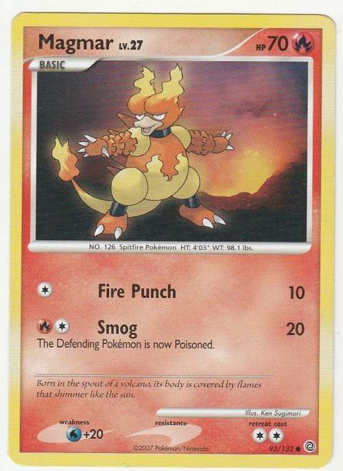 Pokemon 2007 - Gen IV Diamonds and Pearl Series Secret Wonders Magmar 93/132 - Common