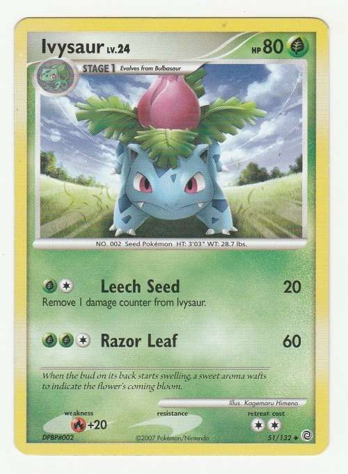 Pokemon 2007 - Gen IV Diamonds and Pearl Series Secret Wonders Ivysaur 51/132 - Uncommon