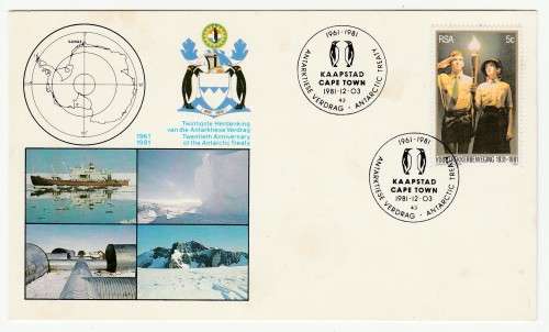 1981 RSA 20th Anniversary of the Antarctic Treaty Date Stamp Card