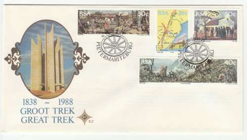 1988 RSA Special Postage Stamps Commemorating The Great Trek FDC 5.2