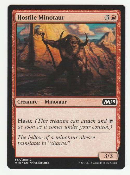 Magic the Gathering 2018 - Hostile Minotaur - Common - Core Set 2019