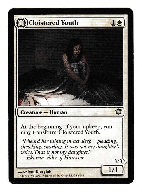 Magic the Gathering 1993-2011 - Cloistered Youth/Unholy Fiend - Uncommon - Innistrad