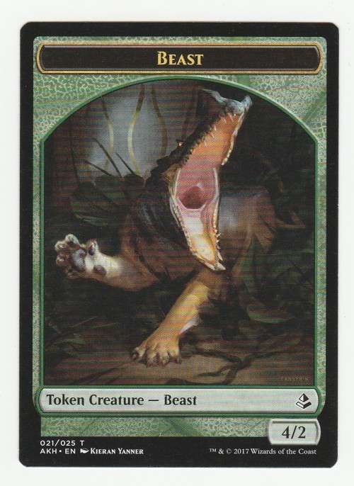 Magic the Gathering 2017 (NM) - Beast 021/025 - Token Creature / Oketra`s Attendant 009/0 - Amonkhet