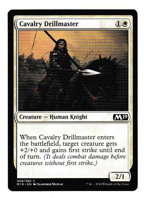 Magic the Gathering 2018 - Cavalry Drillmaster - Common - Core Set 2019
