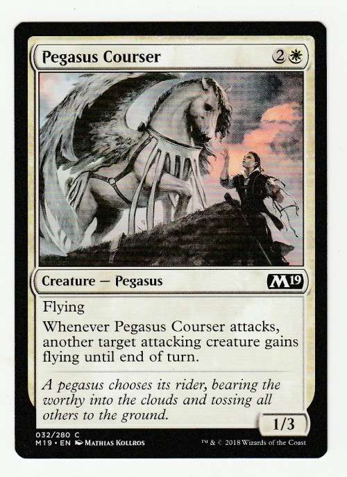 Magic the Gathering 2018 - Pegasus Courser - Common - Core Set 2019