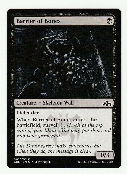 Magic the Gathering 2018 - Barrier of Bones - Common - Guilds of Ravnica