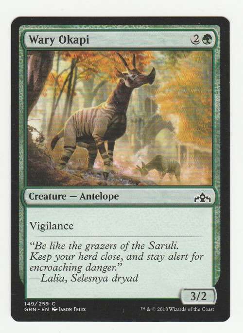 Magic the Gathering 2018 - Wary Okapi - Common - Guilds of Ravnica
