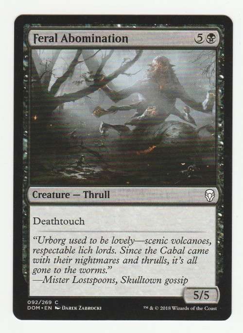 Magic the Gathering 2018 - Feral Abomination - Common - Dominaria