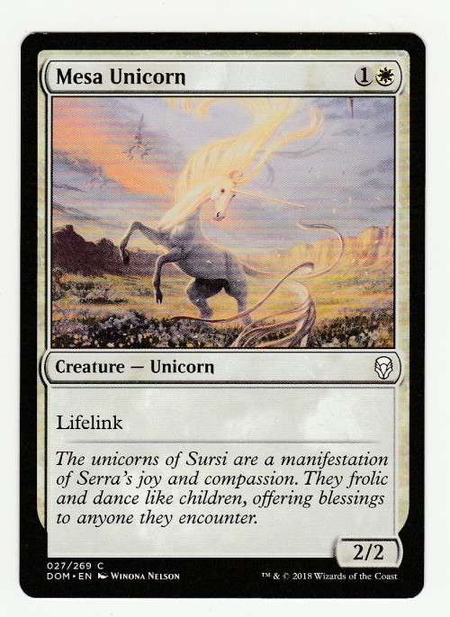 Magic the Gathering 2018 - Mesa Unicorn - Common - Dominaria