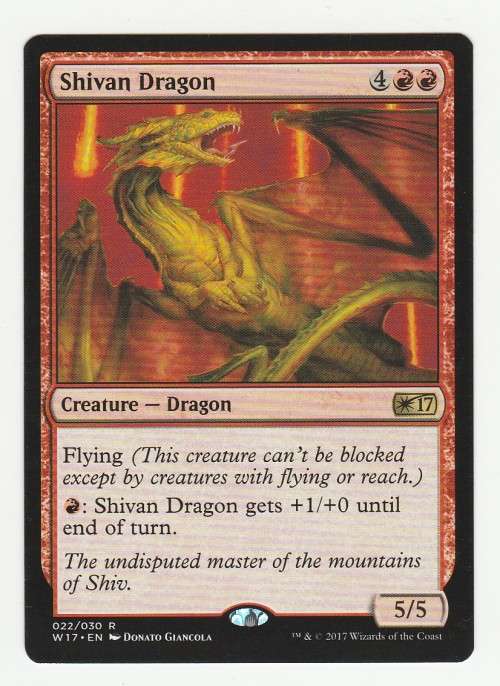 Magic the Gathering 2017 - Shivan Dragon - Rare - Welcome Deck 2017