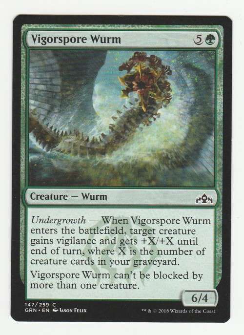 Magic the Gathering 2018 - Vigospore Wurm - Common - Guilds of Ravnica