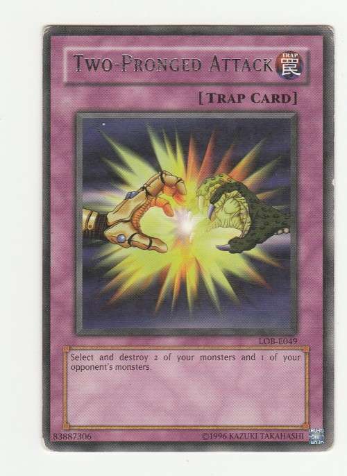 Yu-Gi-Oh! - Two-Pronged Attack - Legend of Blue Eyes White Dragon (LOB-E049) - Rare