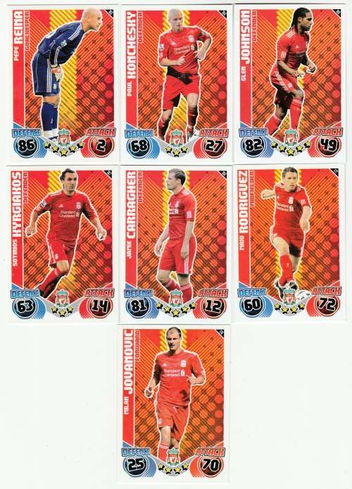 Topps Match Attax PL 2010/2011 - Liverpool Set
