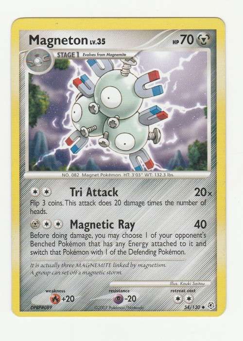 2007 Pokemon/Nintendo - Gen IV Diamond and Pearl - Magneton 54/130 - Uncommon