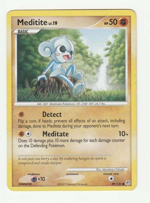 2007 Pokemon/Nintendo - Gen IV Diamond and Pearl - Meditite 89/130 - Common