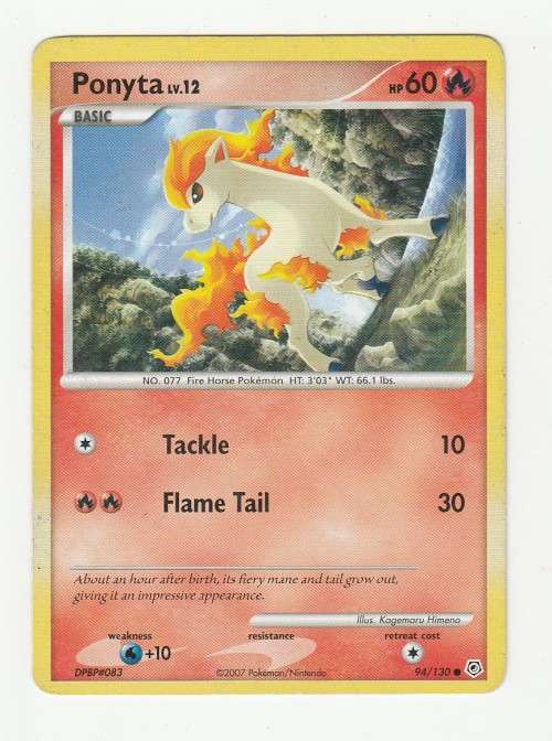 2007 Pokemon/Nintendo - Gen IV Diamond and Pearl - Ponyta 94/130 - Common