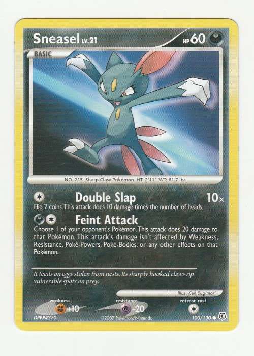 2007 Pokemon/Nintendo - Gen IV Diamond and Pearl - Sneasel 100/130 - Common
