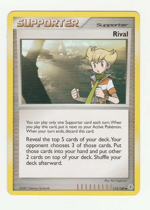2007 Pokemon/Nintendo - Gen IV Diamond and Pearl - Supporter Rival 113/130 - Uncommon
