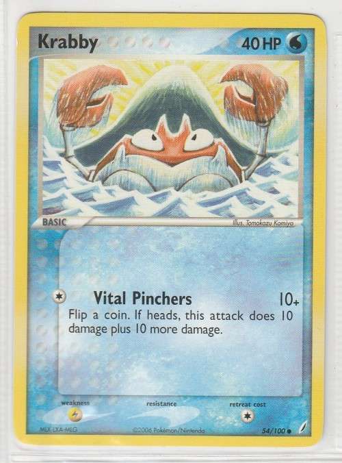 2006 Pokemon/Nintendo - Gen III EX Crystal Guardians - Krabby 54/100 - Common