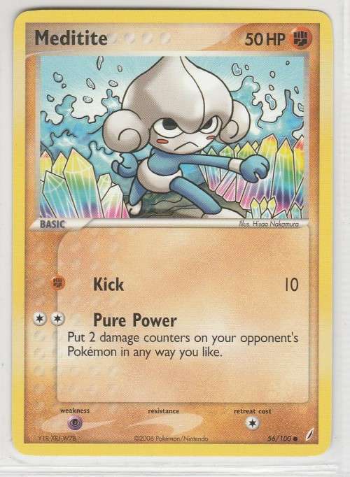 2006 Pokemon/Nintendo - Gen III EX Crystal Guardians - Meditite 56/100 - Common