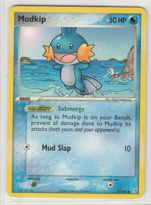 2006 Pokemon/Nintendo - Gen III EX Crystal Guardians - Mudkip 57/100 - Common