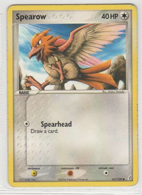 2006 Pokemon/Nintendo - Gen III EX Crystal Guardians - Spearow 61/100 - Common