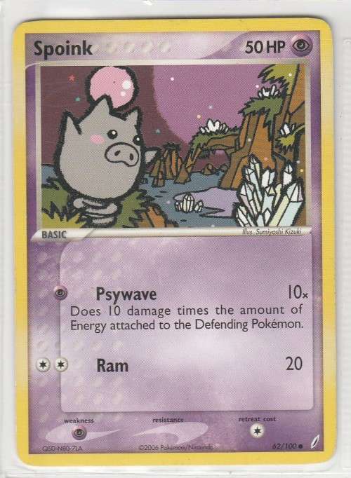 2006 Pokemon/Nintendo - Gen III EX Crystal Guardians - Spoink 62/100 - Common
