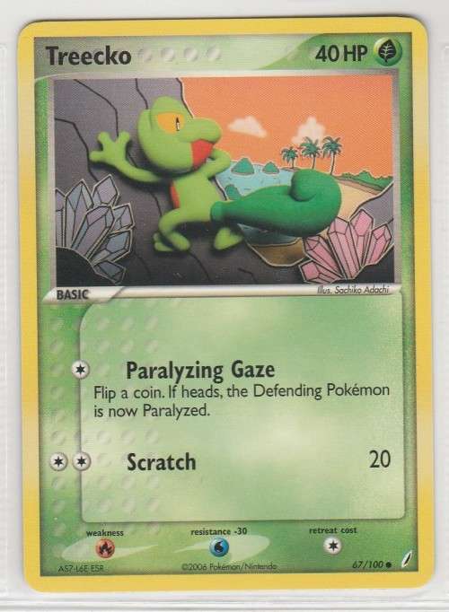 2006 Pokemon/Nintendo - Gen III EX Crystal Guardians - Treecko 67/100 - Common