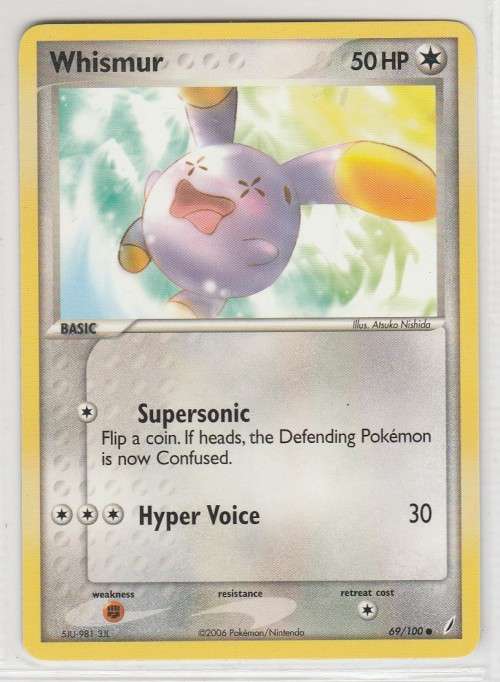 2006 Pokemon/Nintendo - Gen III EX Crystal Guardians - Whismur 69/100 - Common