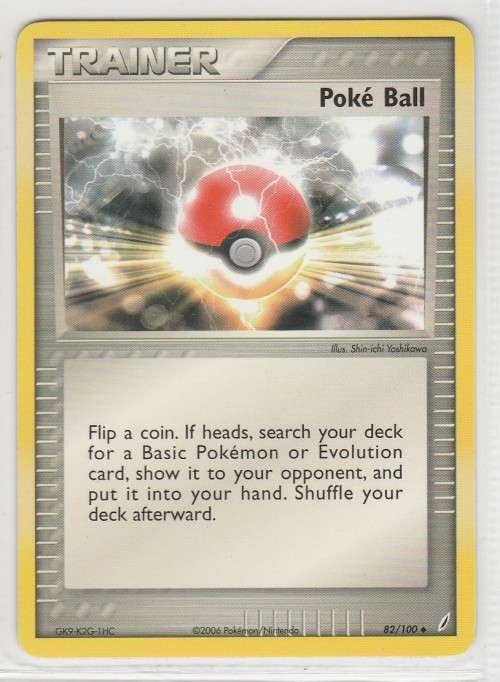 2006 Pokemon/Nintendo - Gen III EX Crystal Guardians - Trainer Poke Ball 82/100 - Uncommon