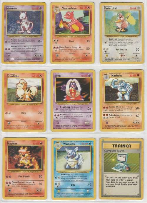 1995, 96, 98 Nintendo Creatures GAMEFREAK Pokemon - Gen I Base Set - 43 Random Cards Set 7